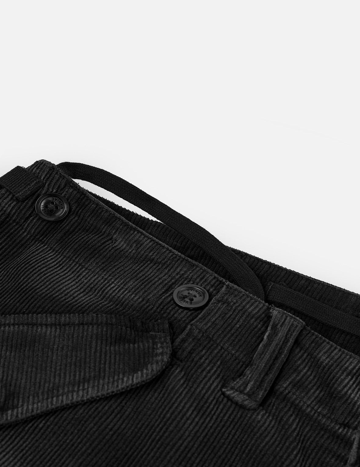 Washed Daicock Embroidery Wide-leg Corduroy Cargo Pants - 10