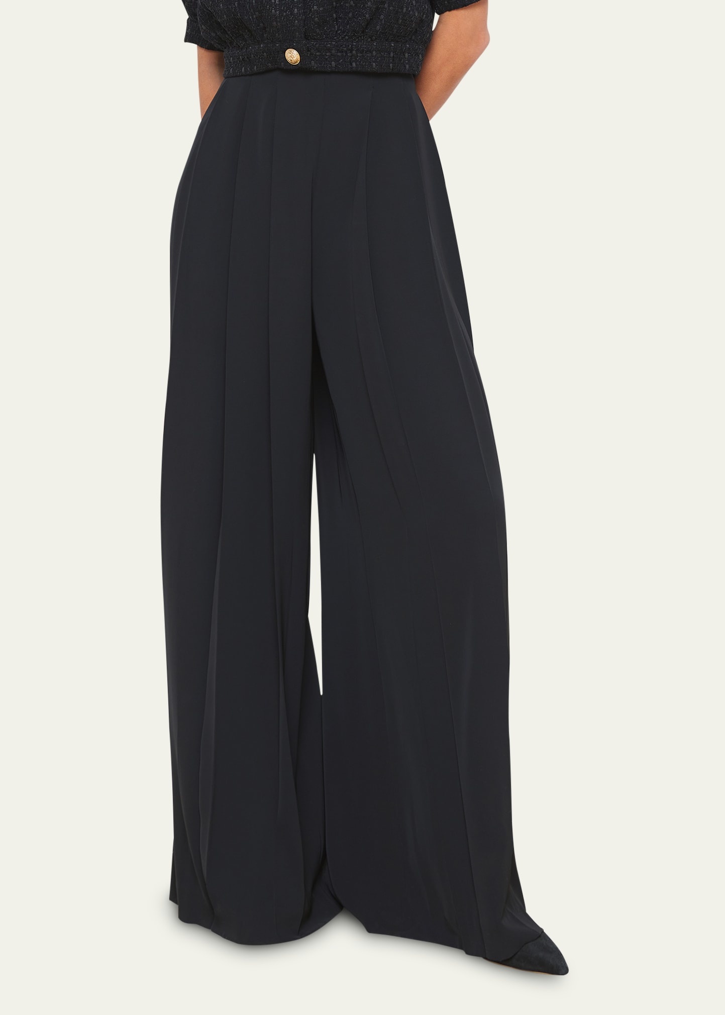 Nova Mid-Rise Wide-Leg Pleated Pants - 5