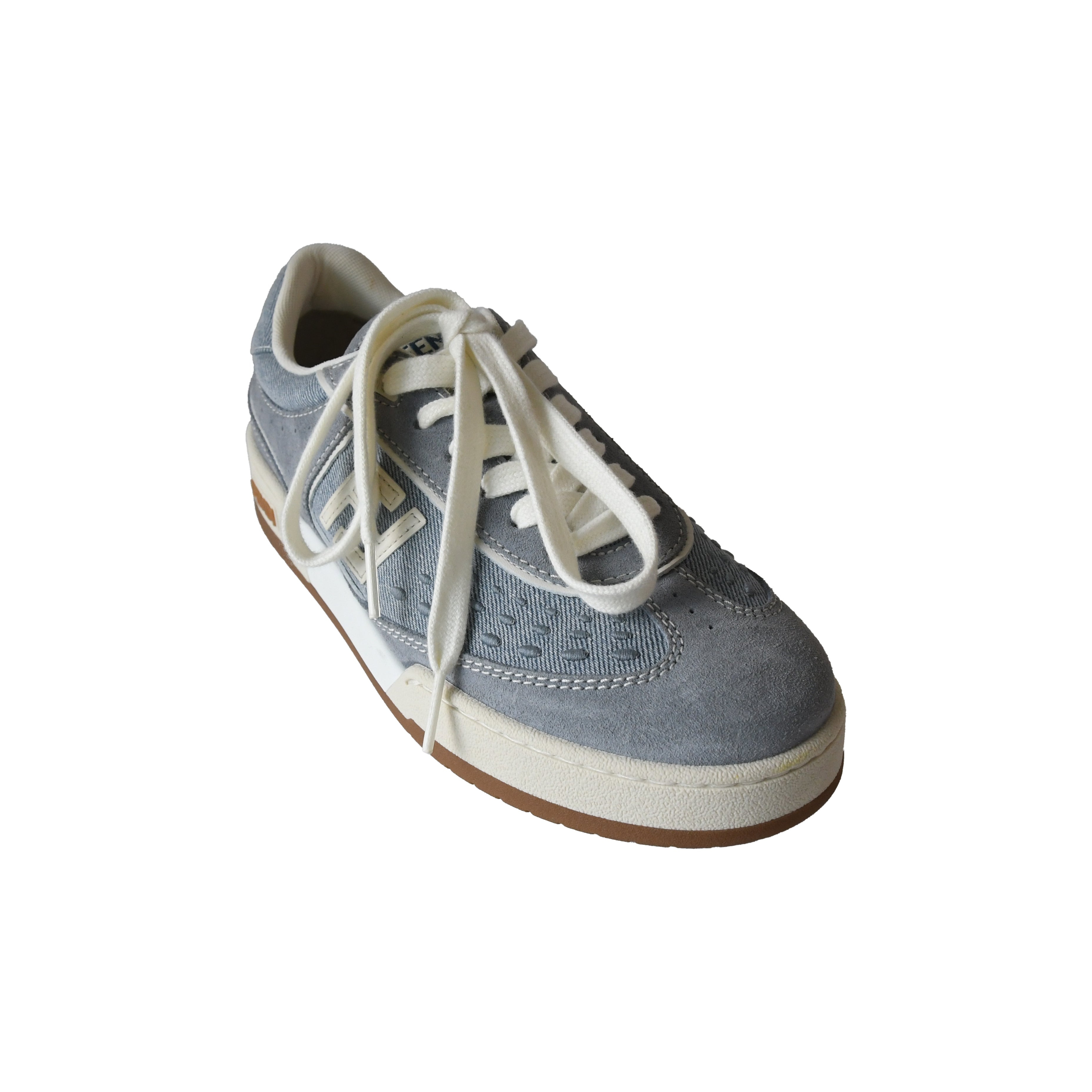 Fendi Match Denim Fabric Low Top Sneakers Grey - 2