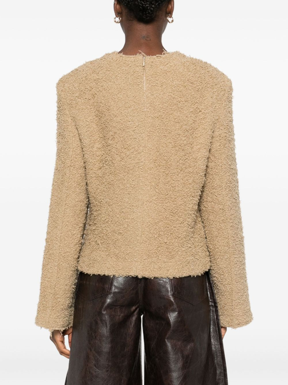 frayed-edge crew-neck sweater - 4