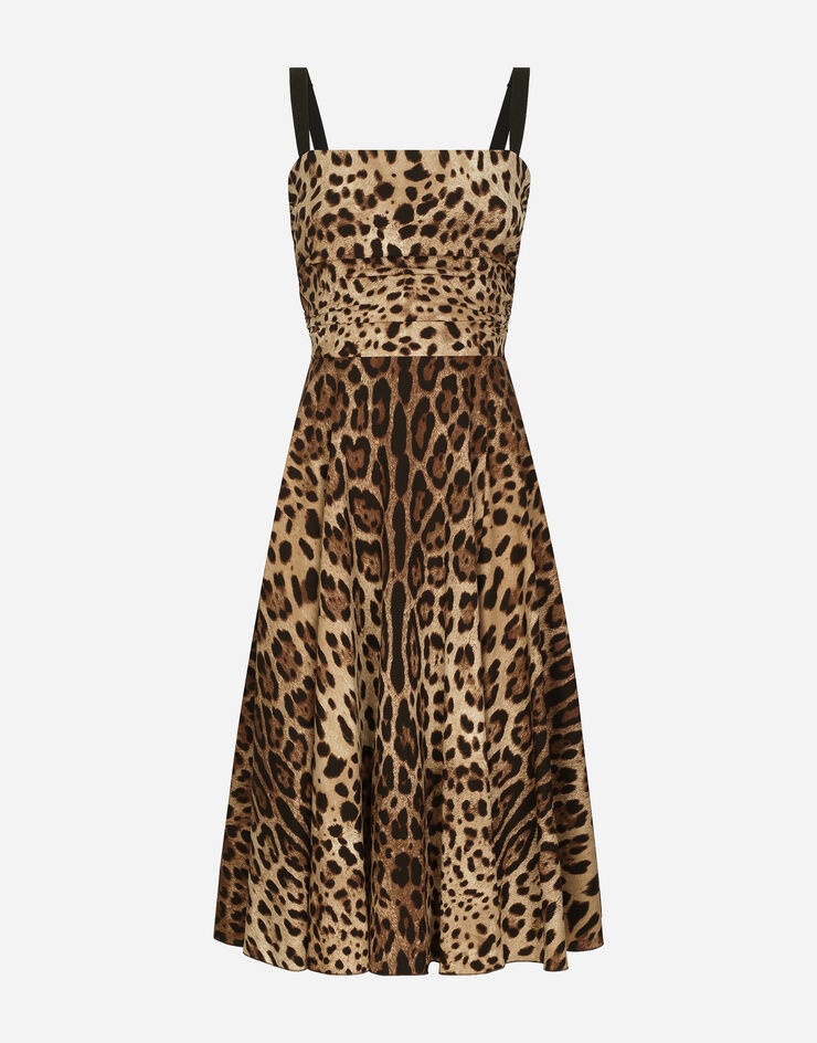 Leopard-print cady wrap dress - 1