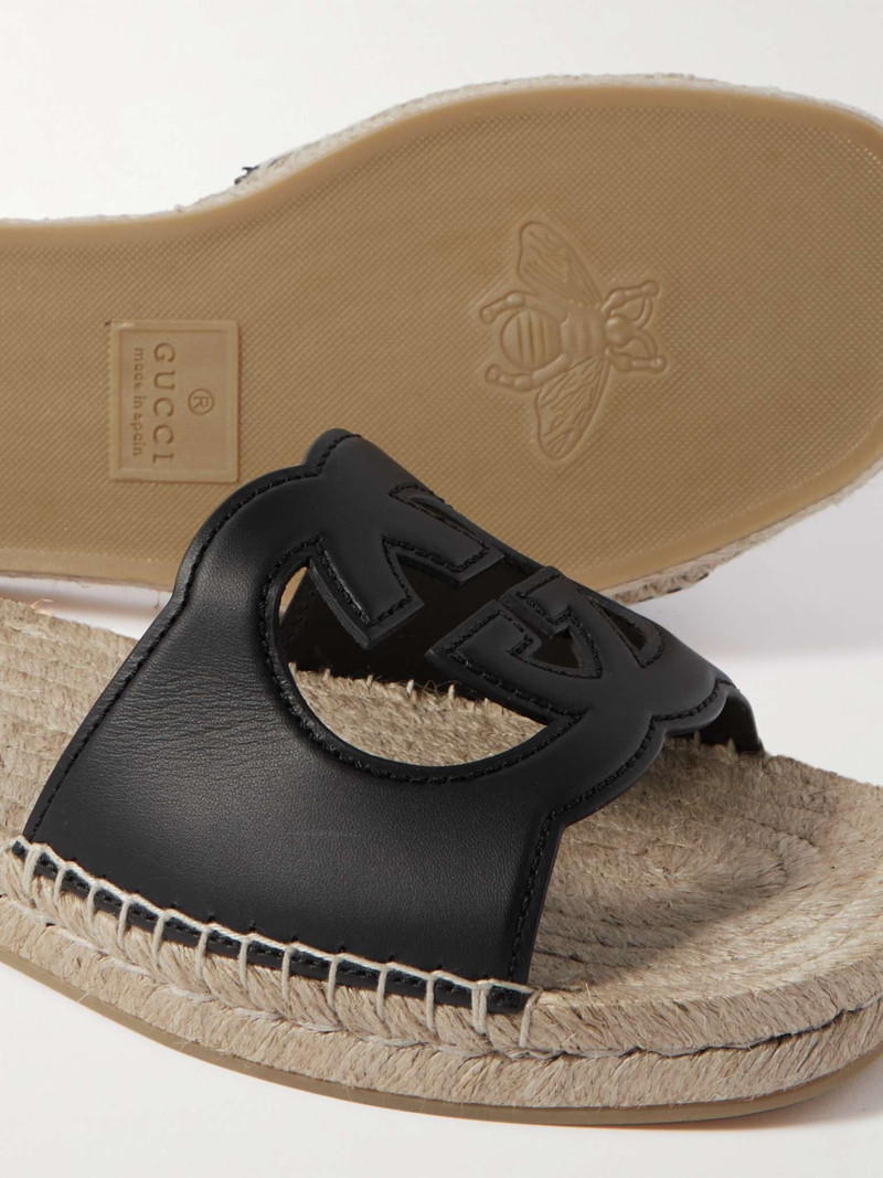 Logo-Cutout Leather Sandals 5