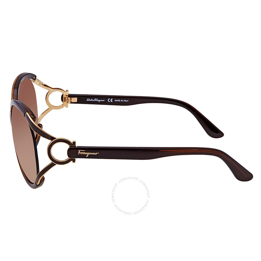 Salvatore Ferragamo Brown Gradient Round Ladies Sunglasses SF600S 220 61 - 4