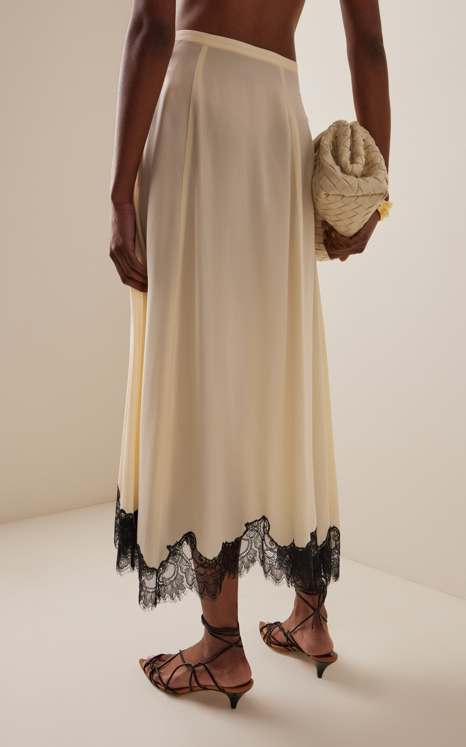 Rosine Asymmetrical Silk Skirt black/white - 4