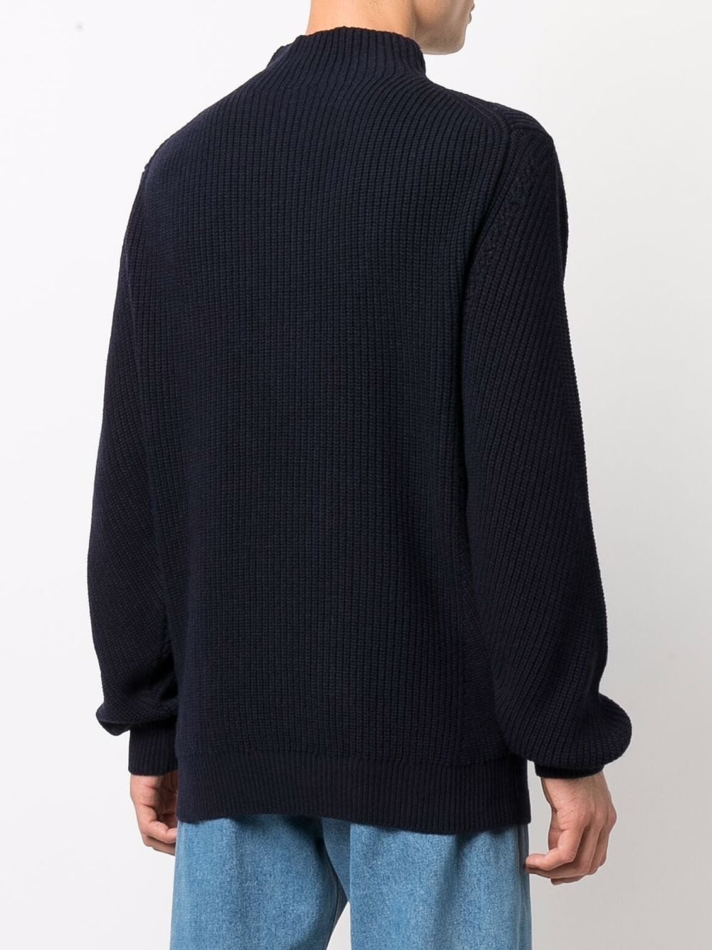 logo-patch wool jumper - 4