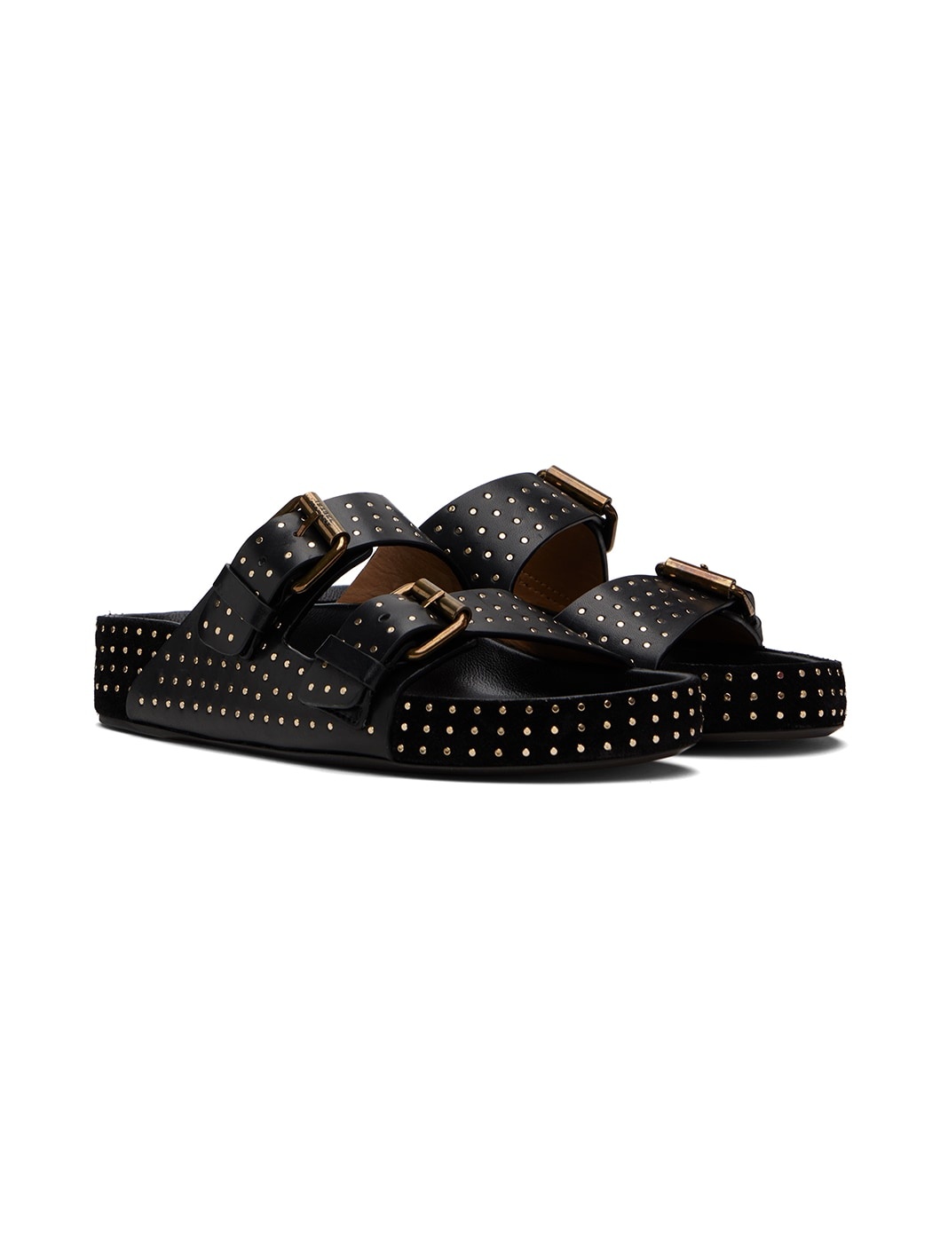 Black Lennyo Buckle Sandals - 4