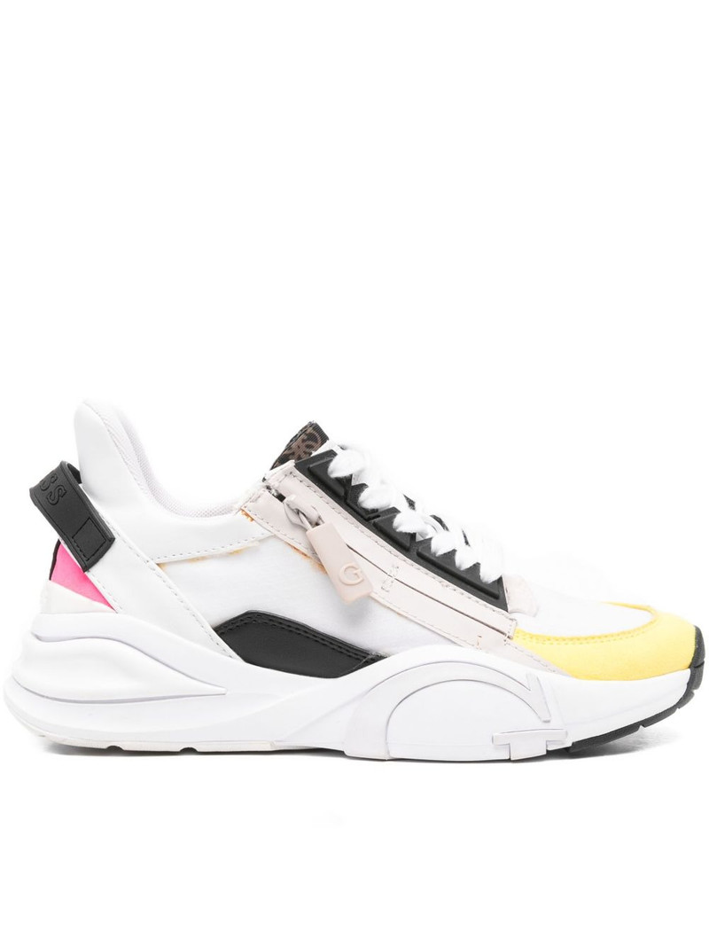 zip-detail panelled sneakers 1