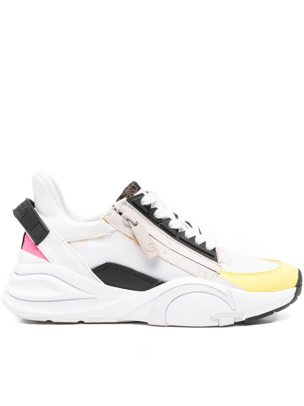 zip-detail panelled sneakers - 1