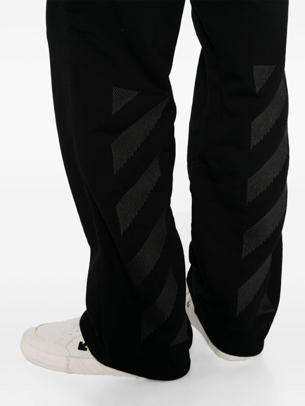 Diag-stripe embroidered track pants - 5