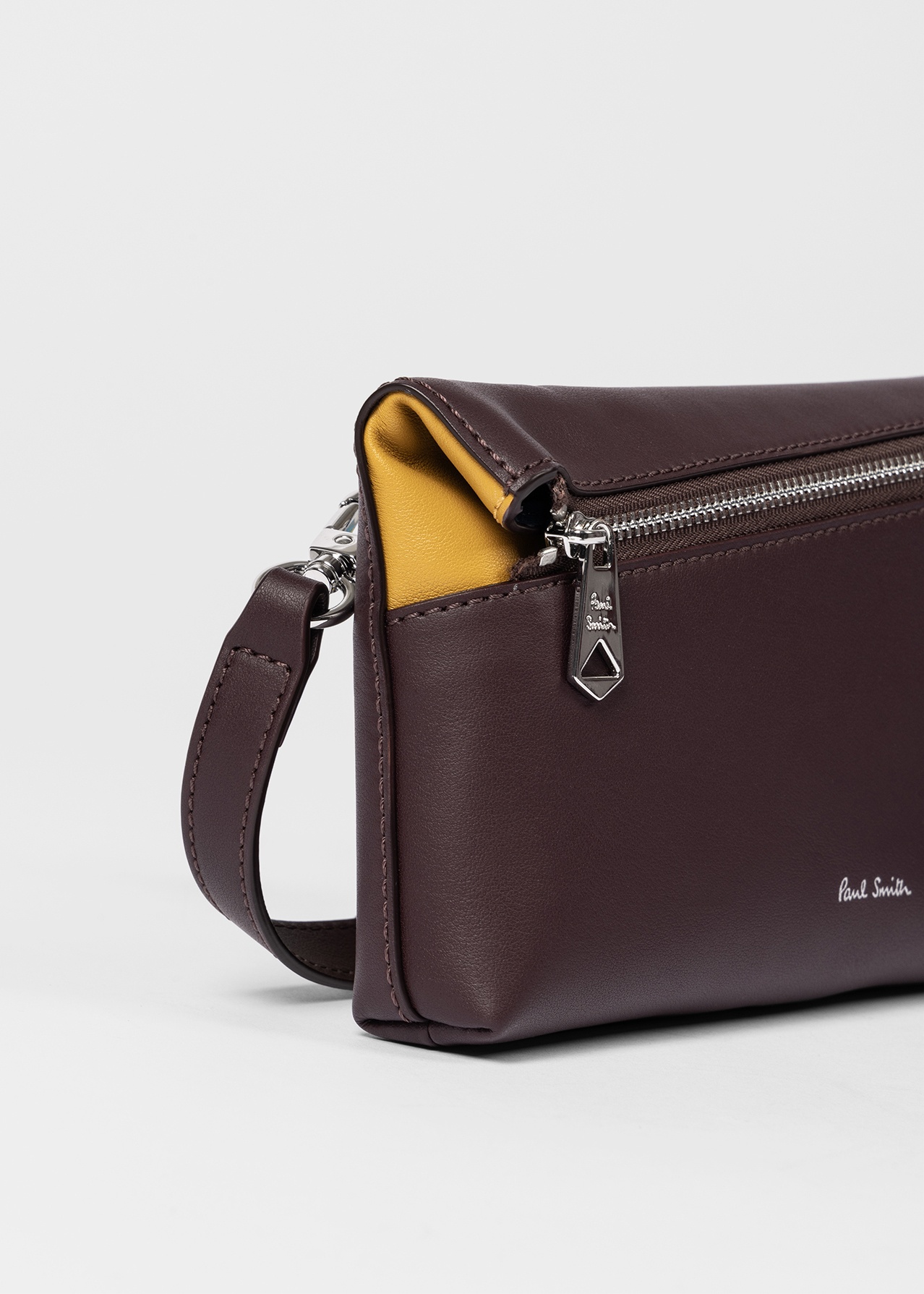 Burgundy Calf Leather Side Zip Bag - 3