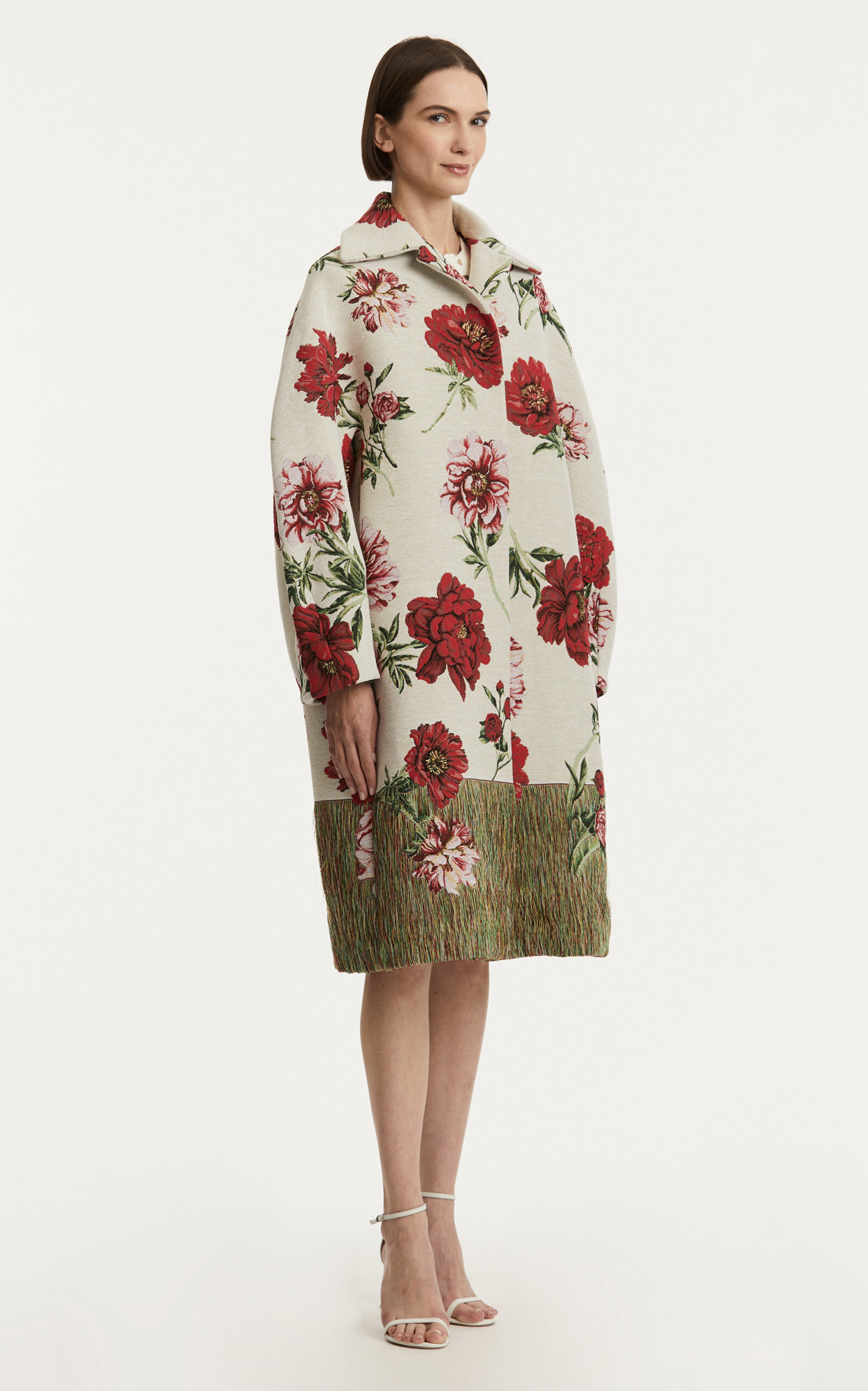 Oversized Cotton-Blend Jacquard Coat multi - 5