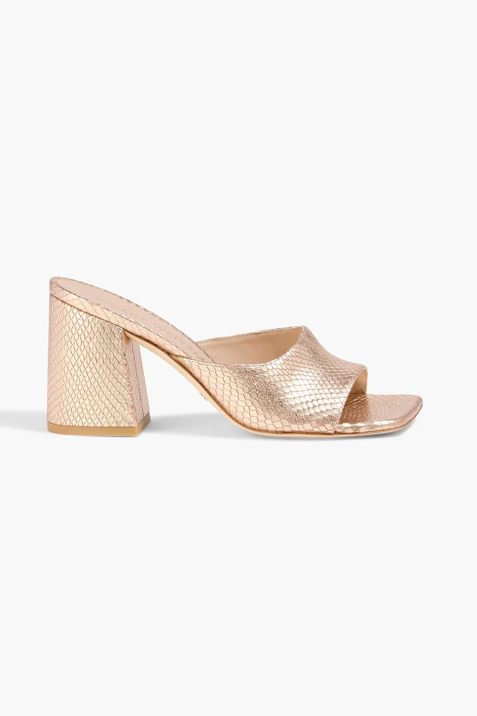 Tia 85 metallic snake-effect leather mules - 1