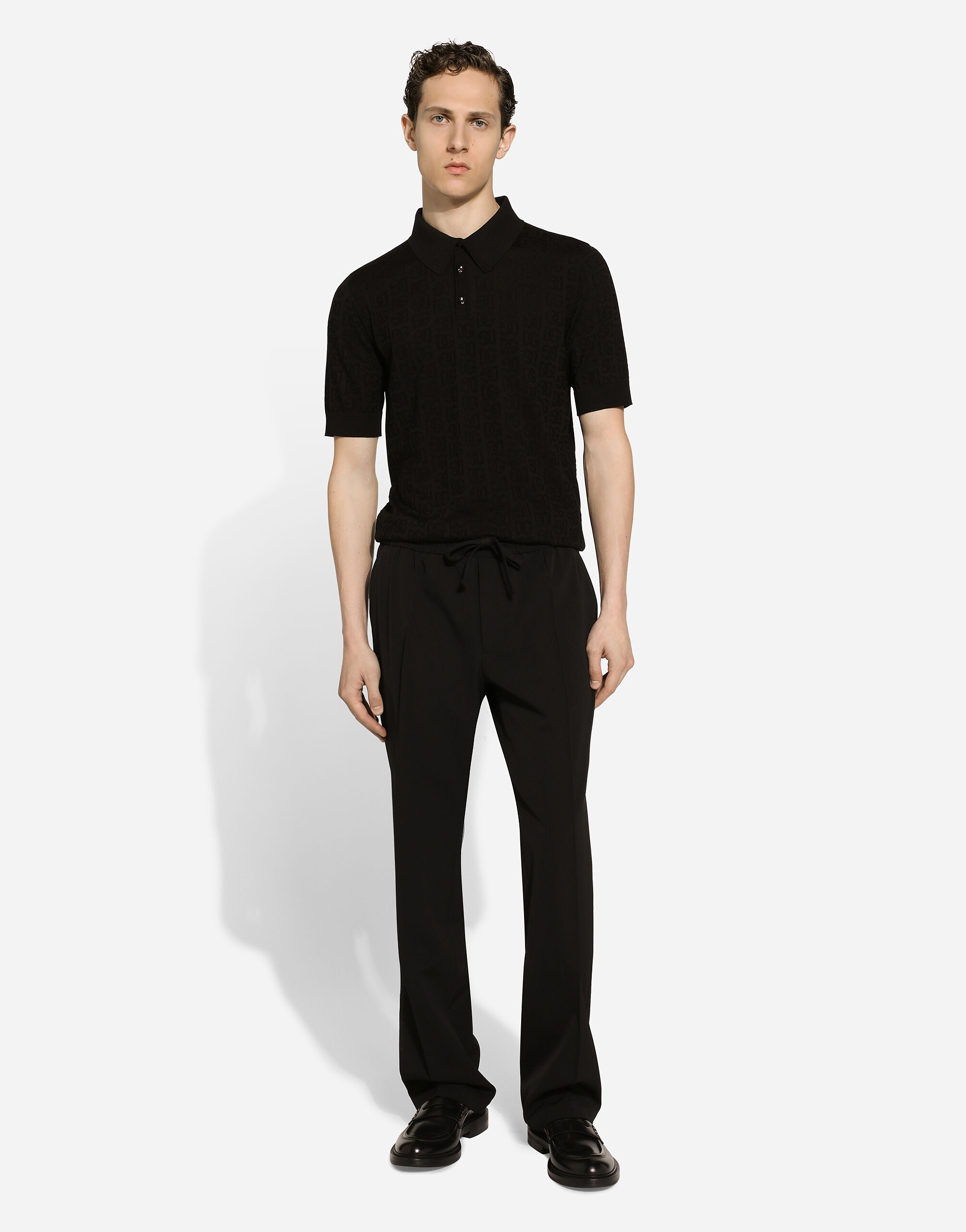 Silk jacquard polo-shirt with DG logo - 2