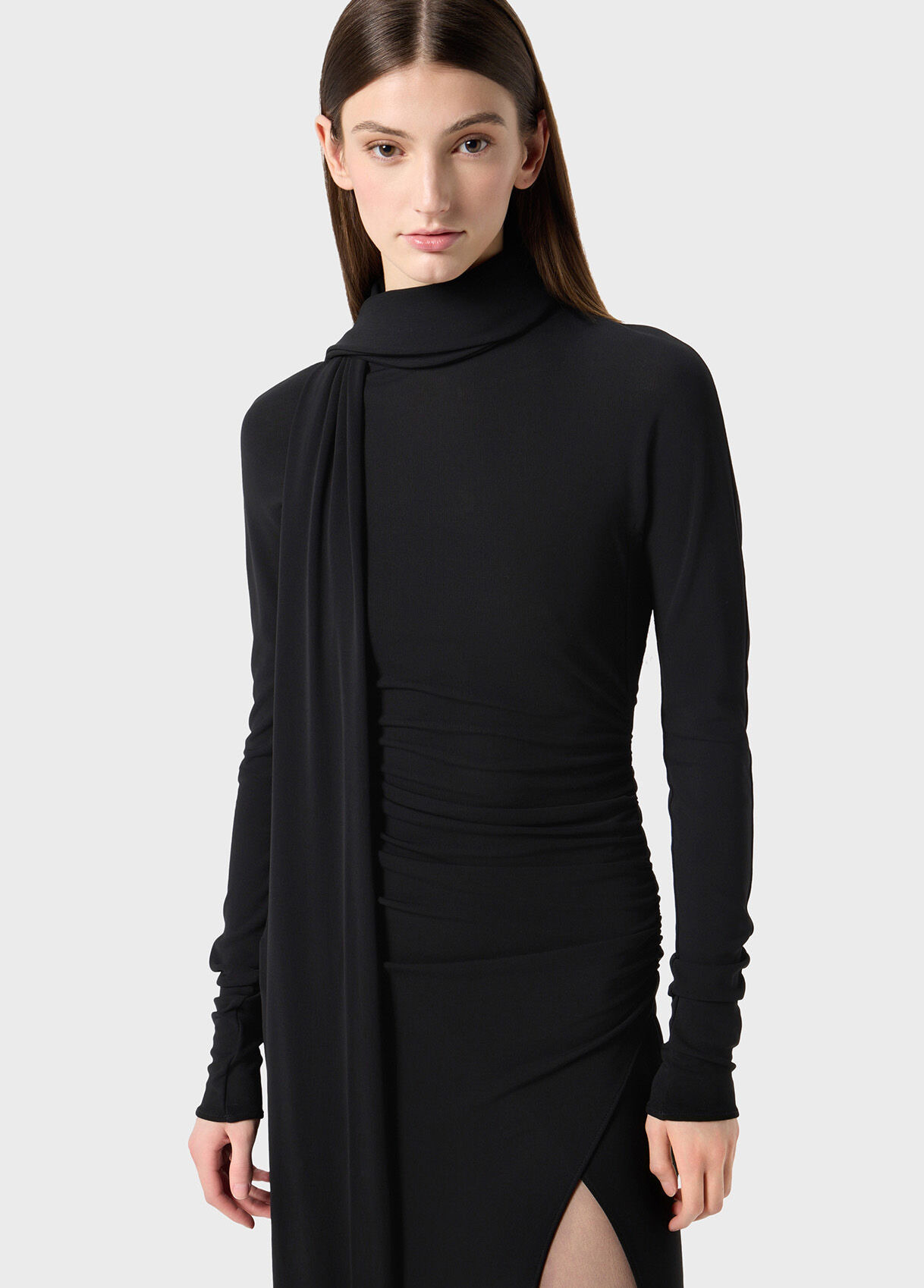 JERSEY MIDI DRESS WITH SCARF - 4