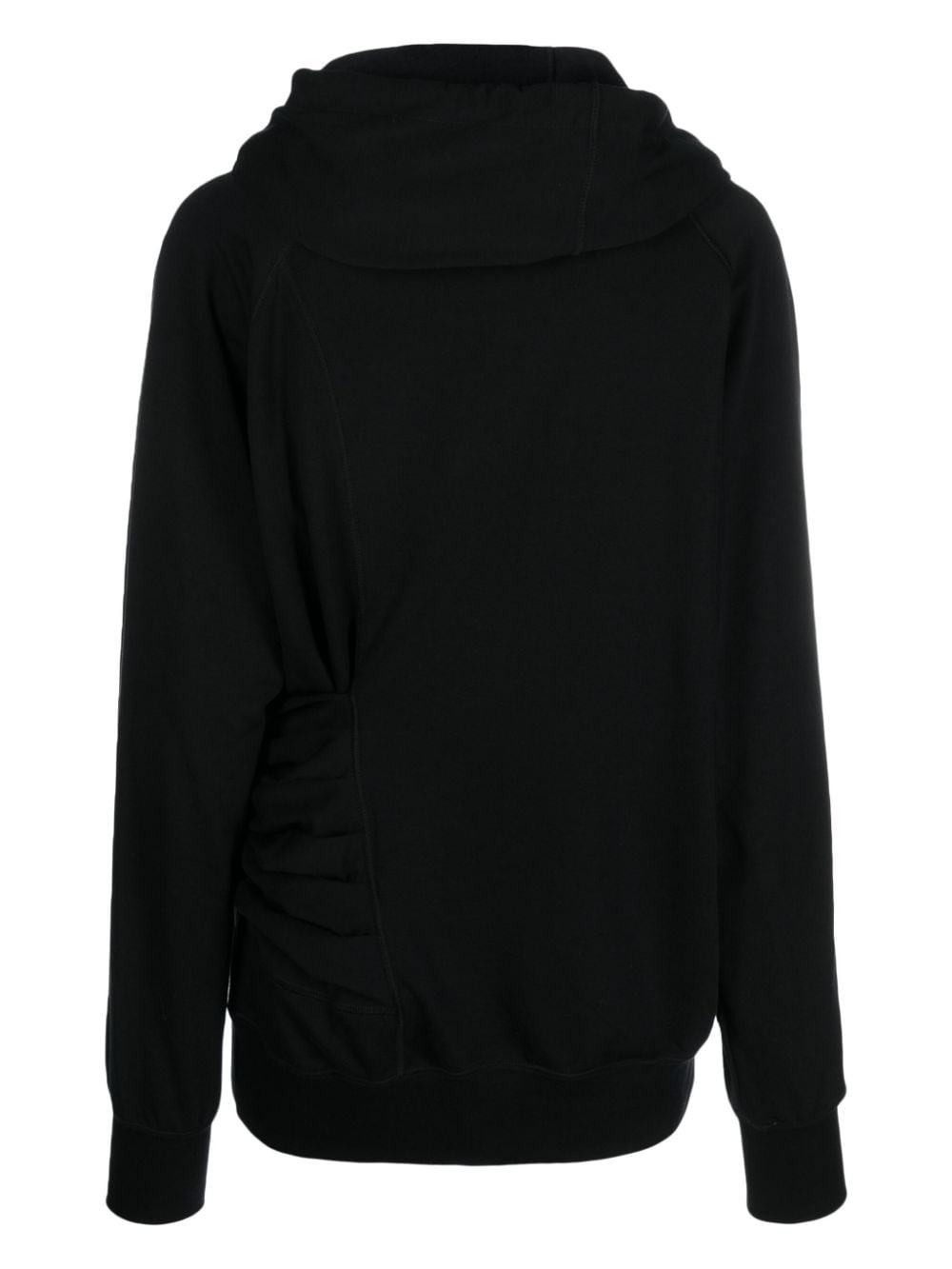 draped cotton-blend hoodie - 2