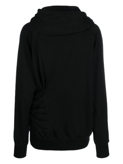 UNDERCOVER draped cotton-blend hoodie outlook