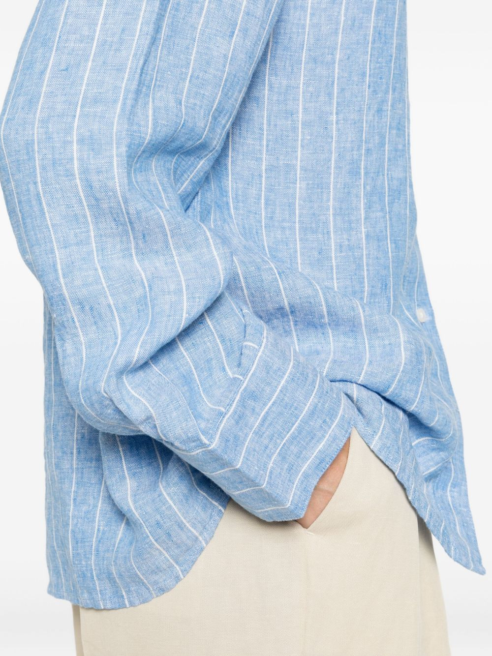 striped linen shirt - 5