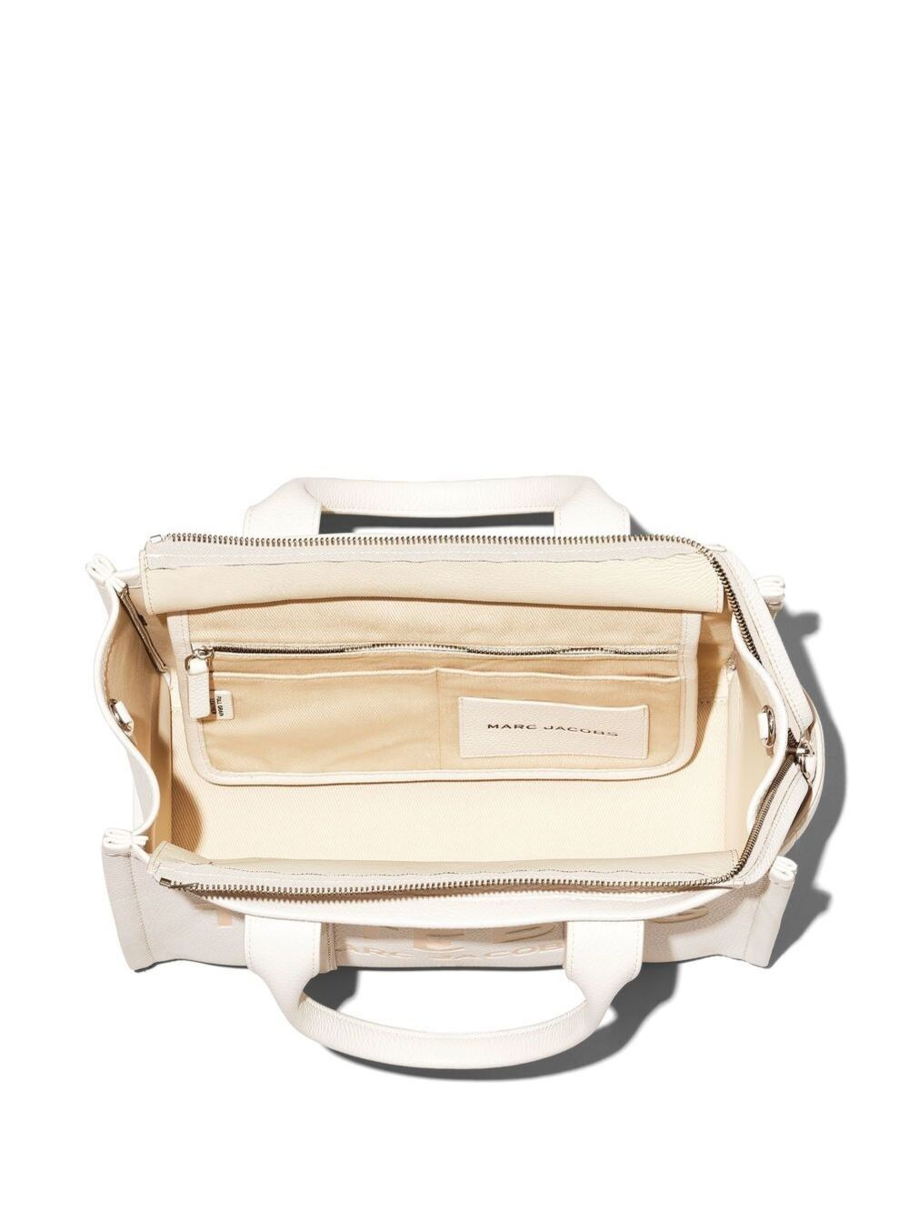 Marc Jacobs Women 'The Medium Tote Bag' White Shoulder Bag With Logo In Grainy Leather Woman - 4