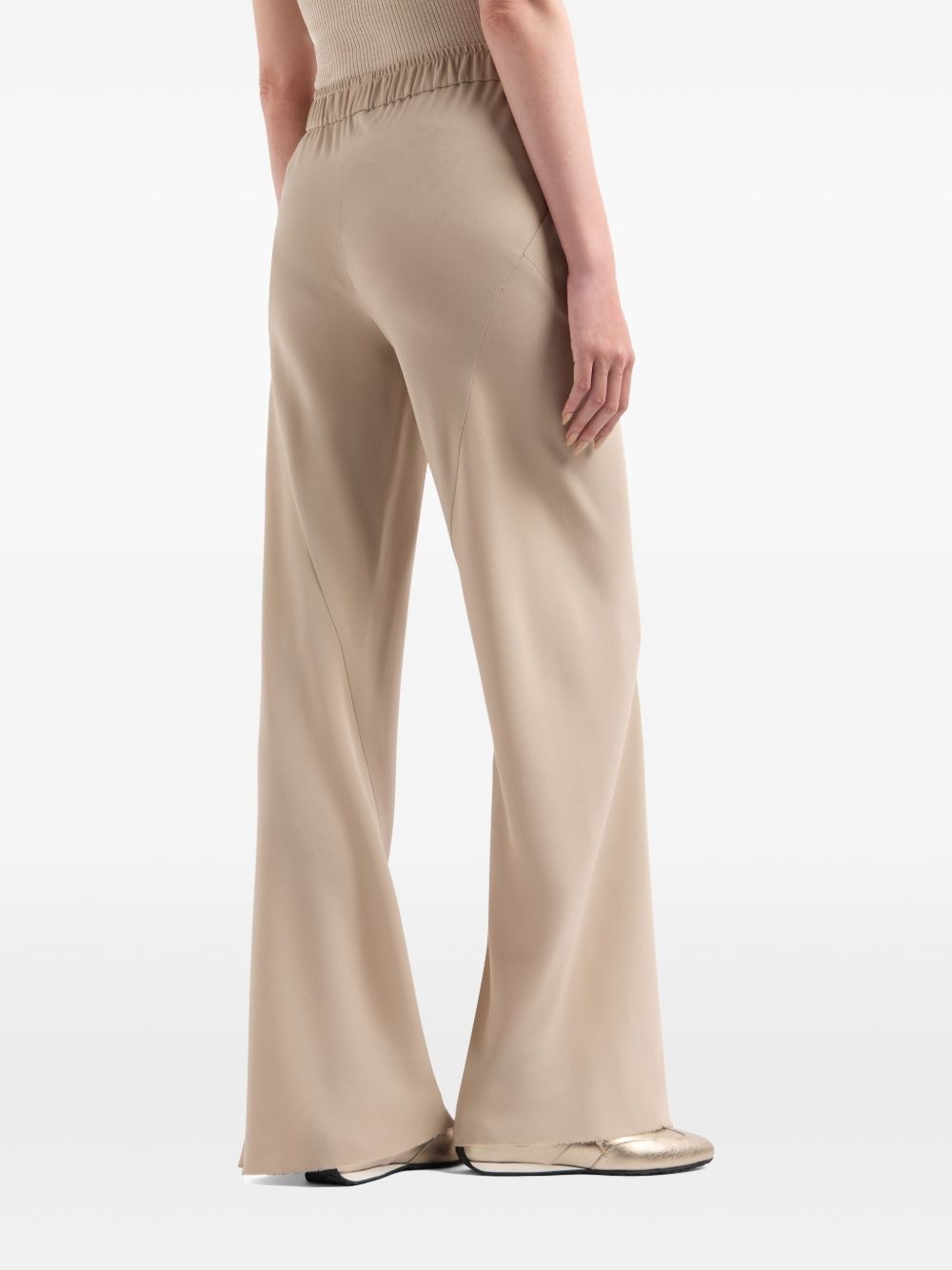 flared silk track pants - 3