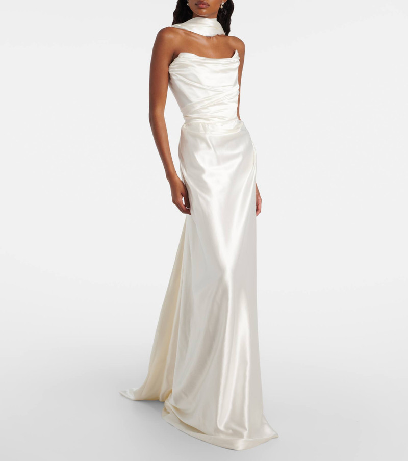 Vivienne Westwood Vixen scarf-detail draped silk-blend gown outlook