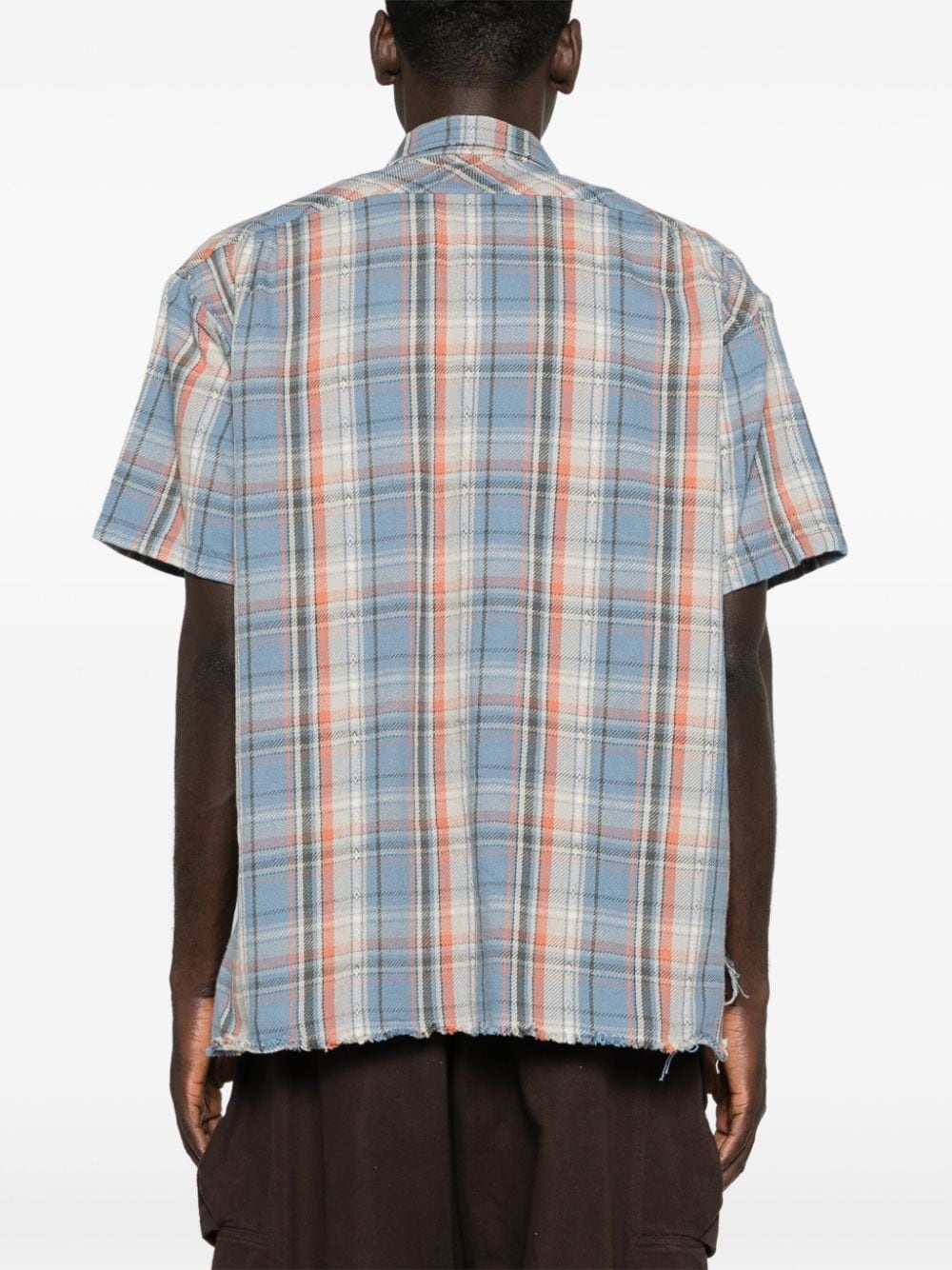 plaid-check cotton shirt - 4