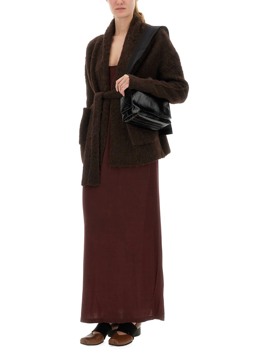 WOOL BLEND CARDIGAN WITH BELT - 2