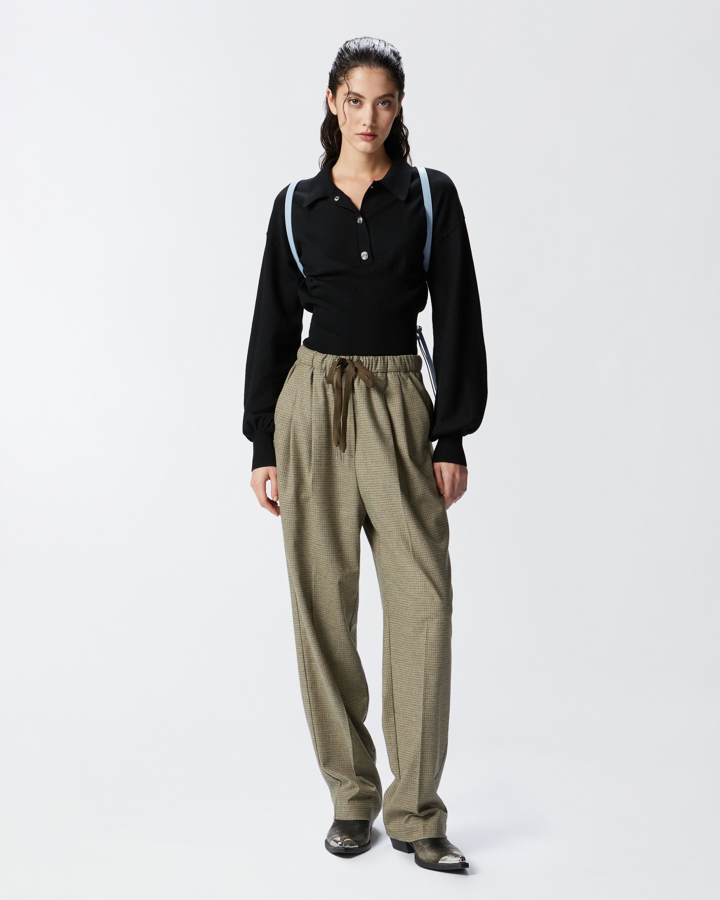 LONG-SLEEVED RIBBED POLO SWEATER - 3
