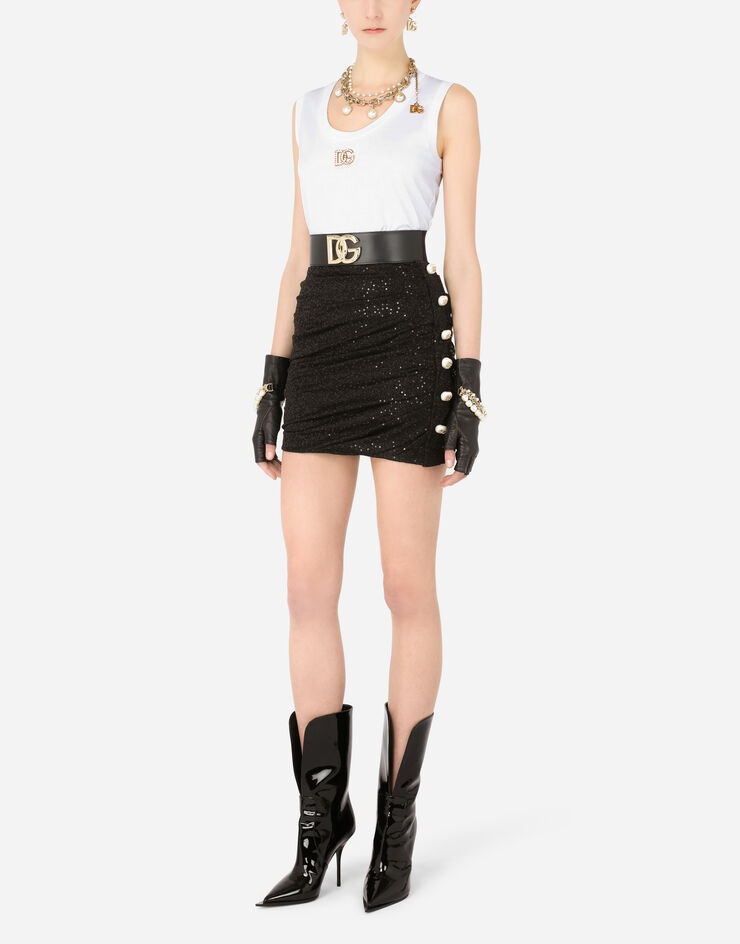 Jersey tank top with crystal DG embellishment - 5