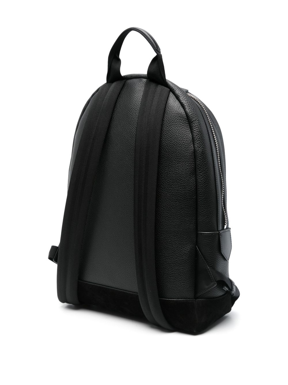 grained leather backpack - 3