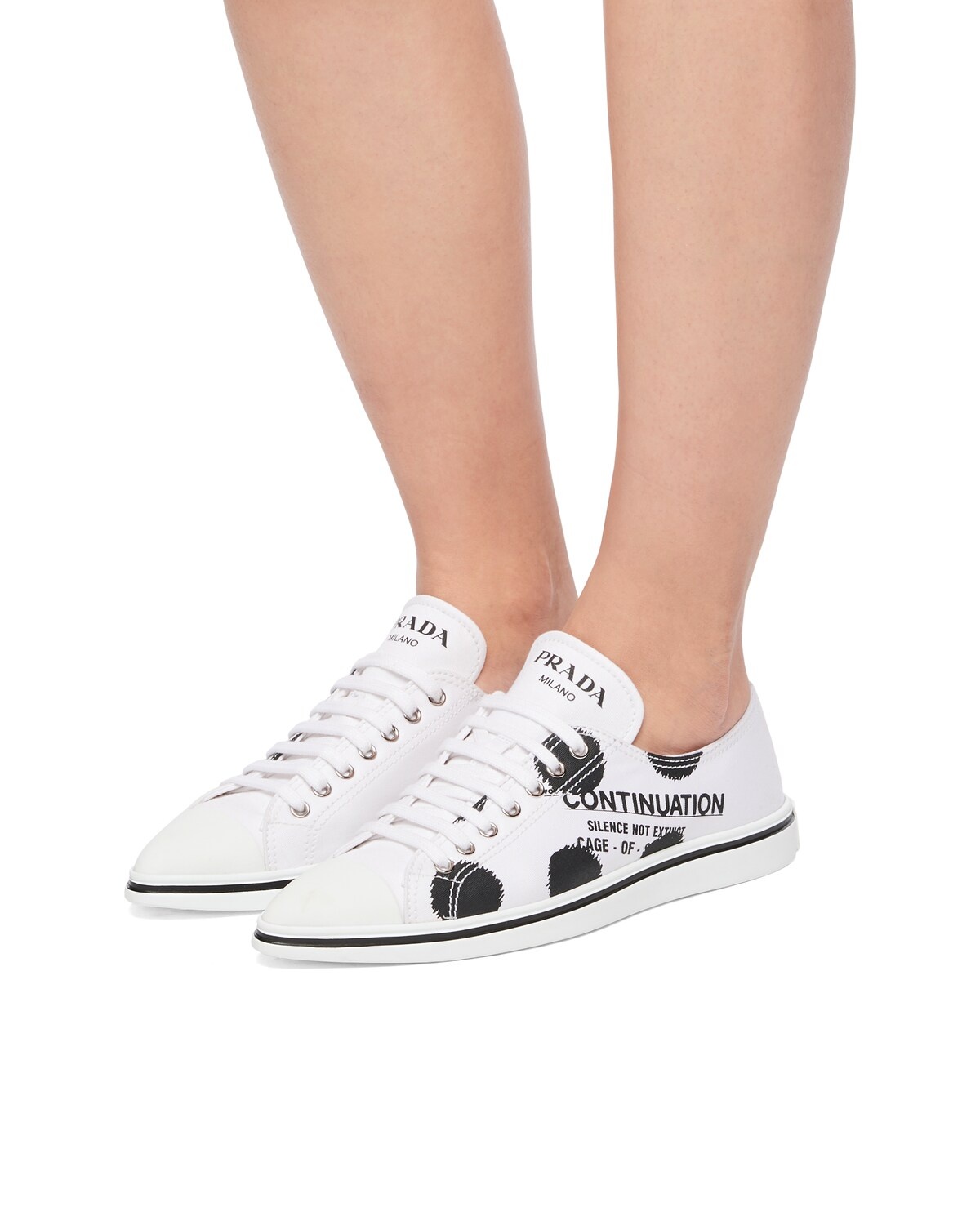 Printed cotton gabardine sneakers - 5