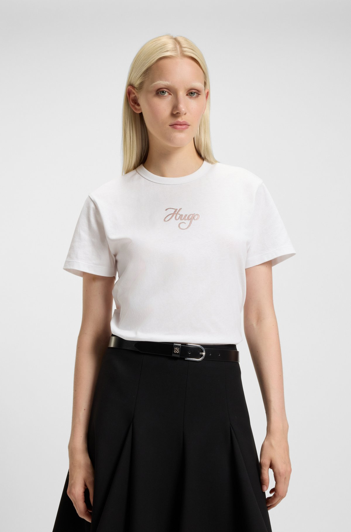 COTTON-JERSEY T-SHIRT WITH GLITTER-PRINT DETAILS - 2