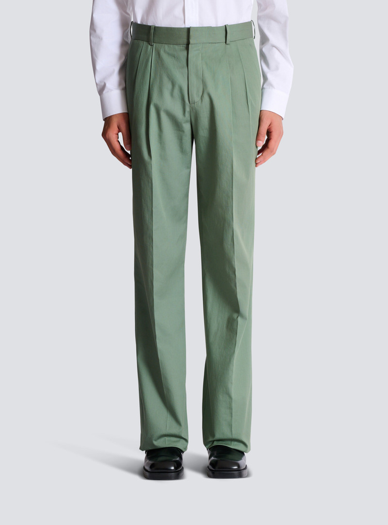 Pleated cotton trousers 5