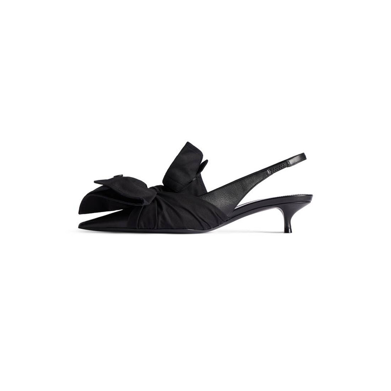 BALENCIAGA Women's Knife Chemise 40mm Slingback in Black outlook
