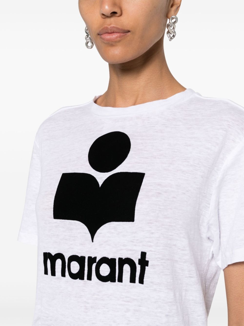 Zewel Flocked Linen T-Shirt - 4