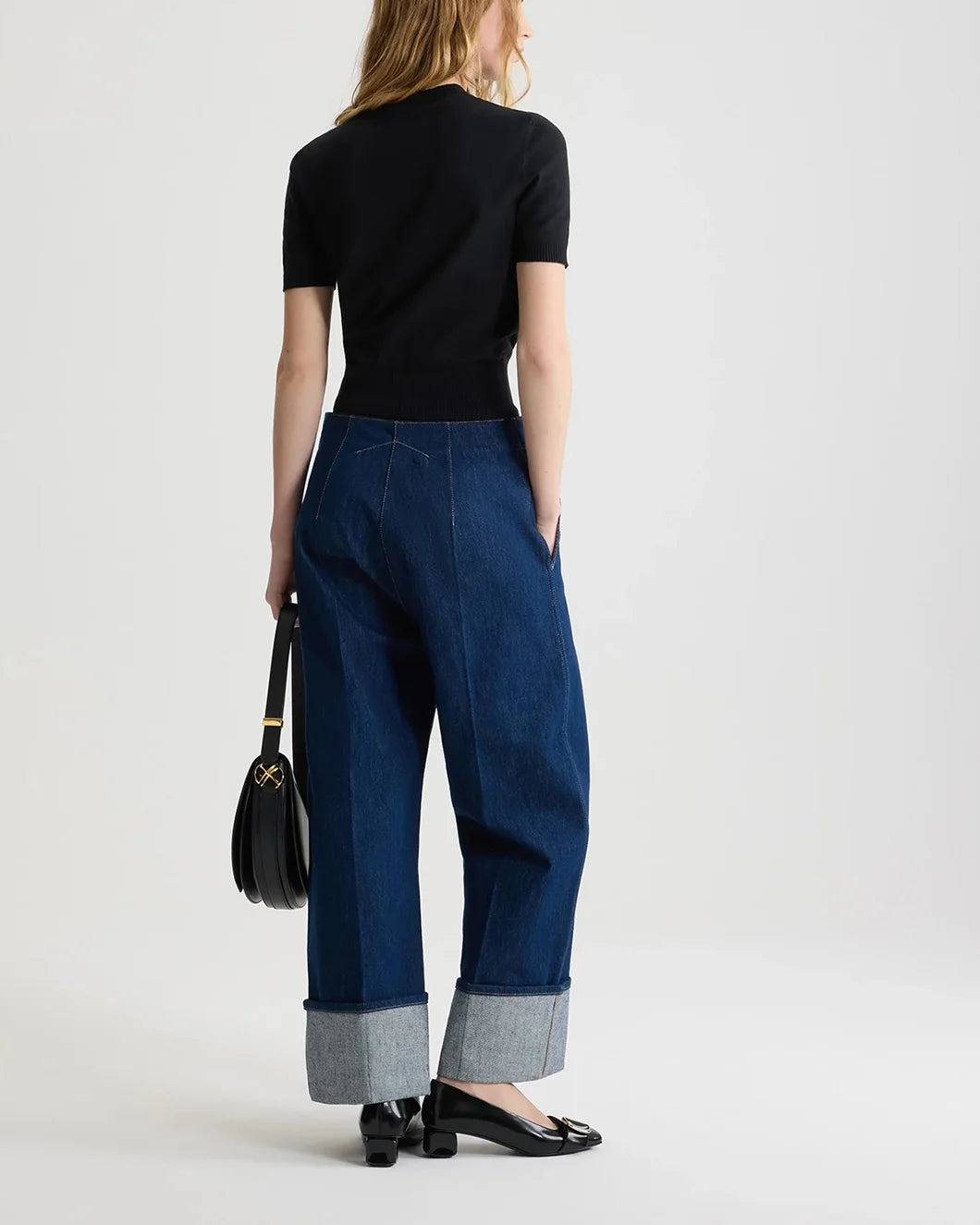 JACQUARD KNIT TOP IN ECO-FRIENDLY COTTON BLEND - 3