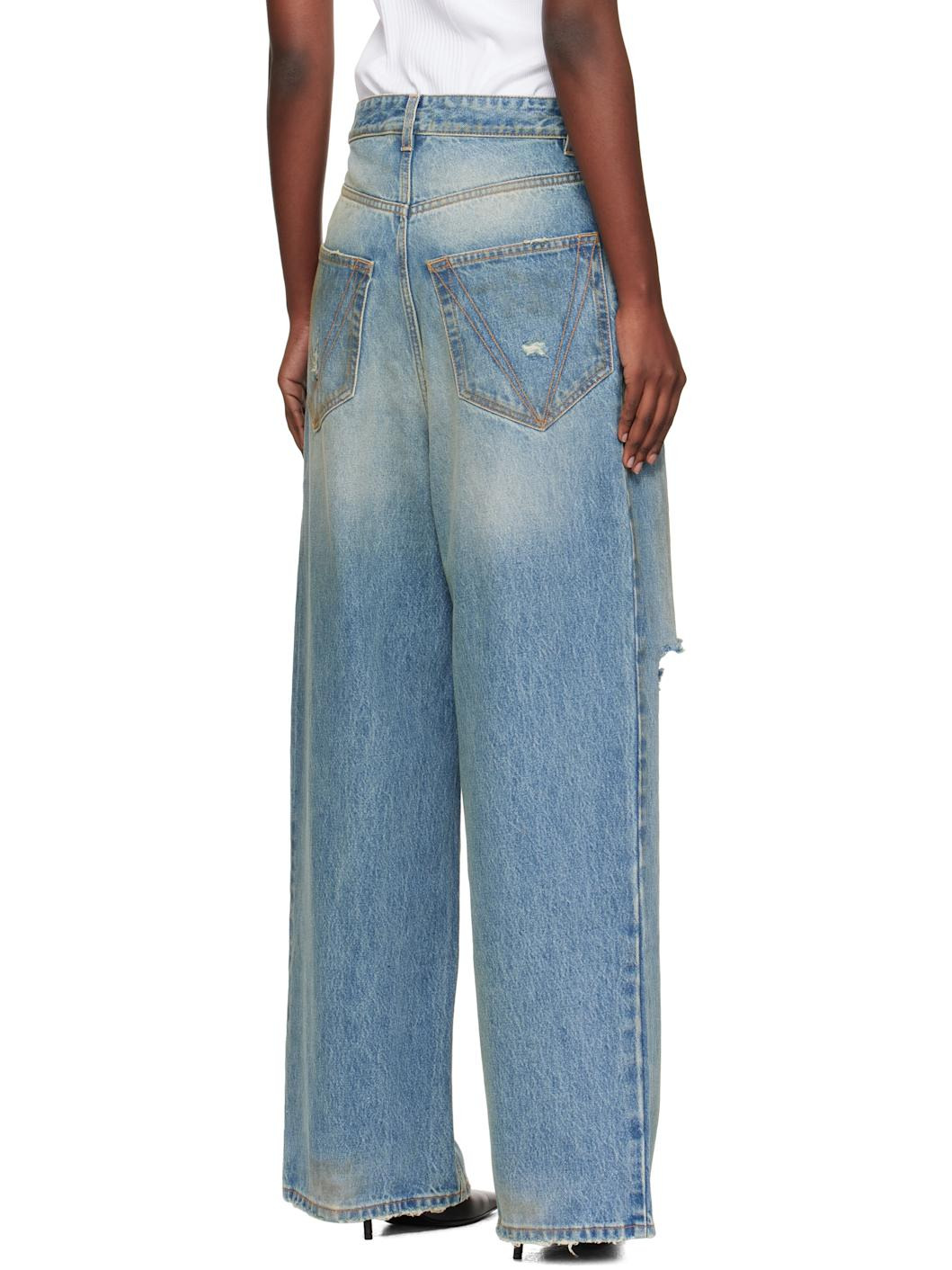 Blue Distressed Baggy Jeans - 3