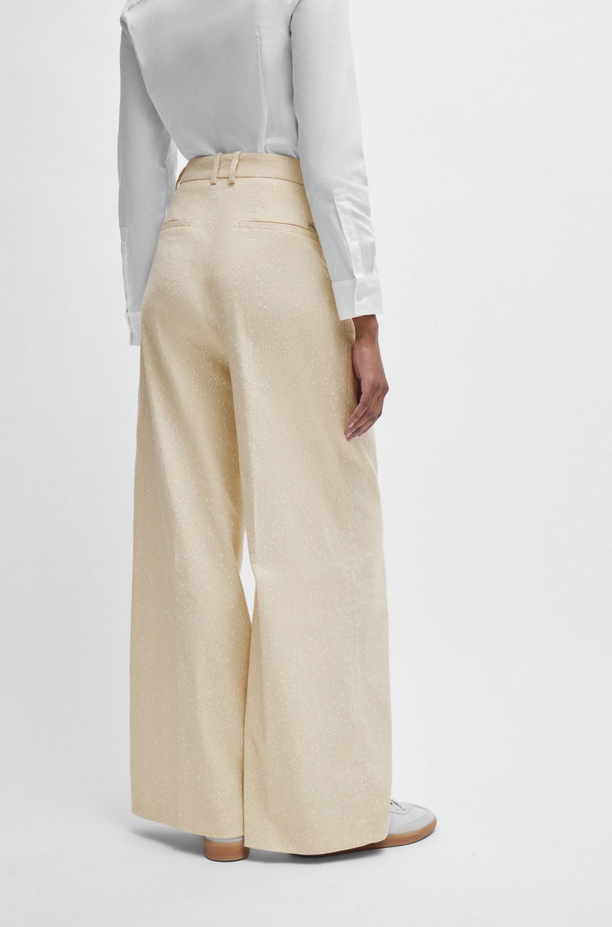 RELAXED-FIT TROUSERS IN A SLUB COTTON BLEND - 4