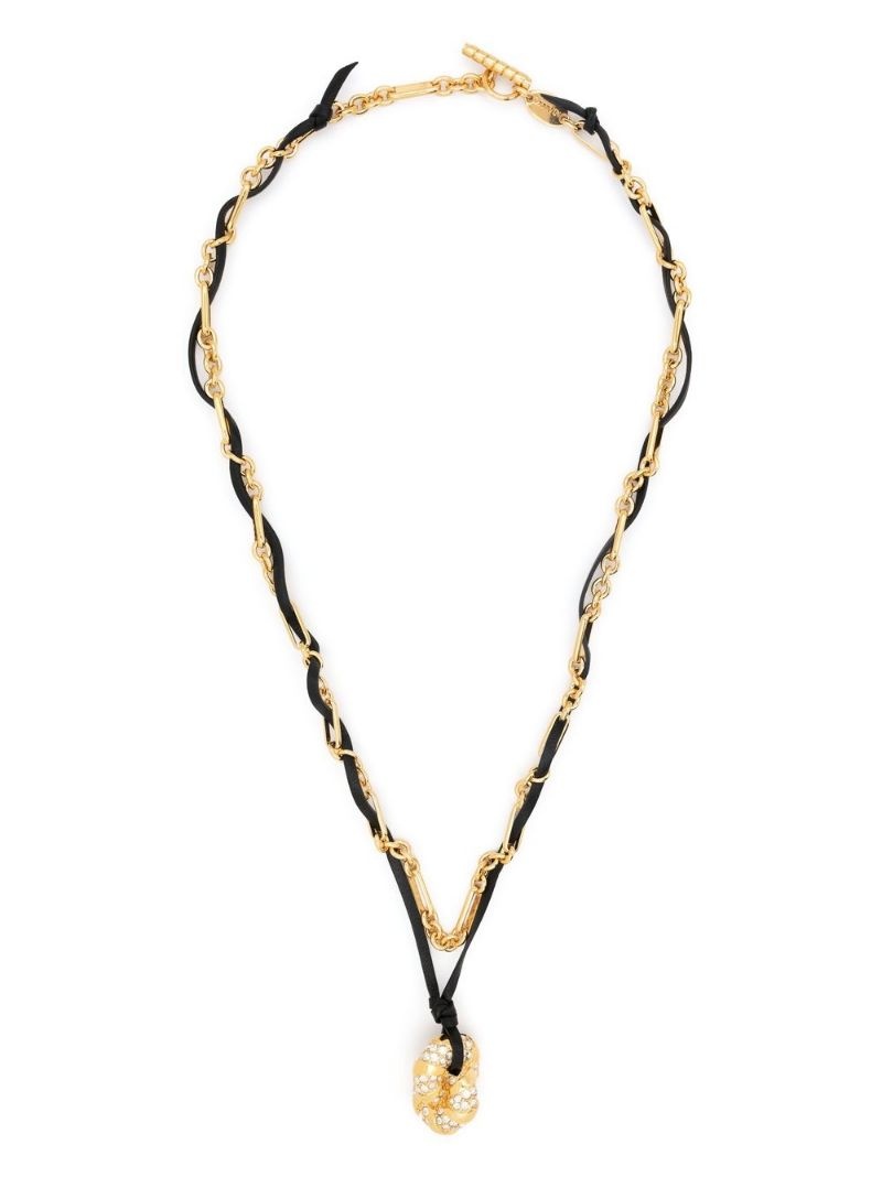crystal-embellished pendant necklace - 3