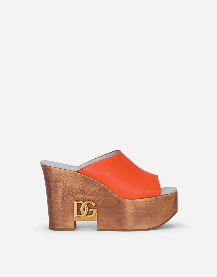 Calfskin wedges with DG logo - 1