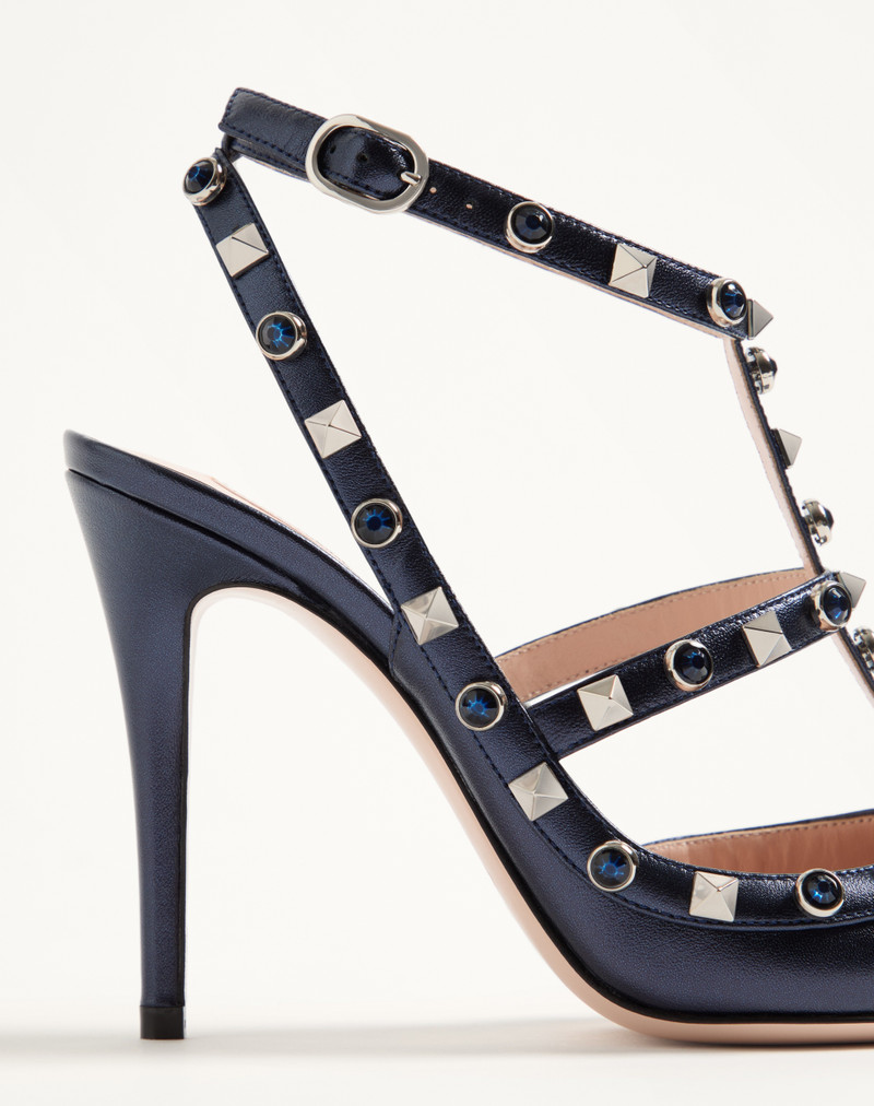 Valentino ROCKSTUD PUMPS IN LAMINATED NAPPA WITH CABOCHON 100MM outlook