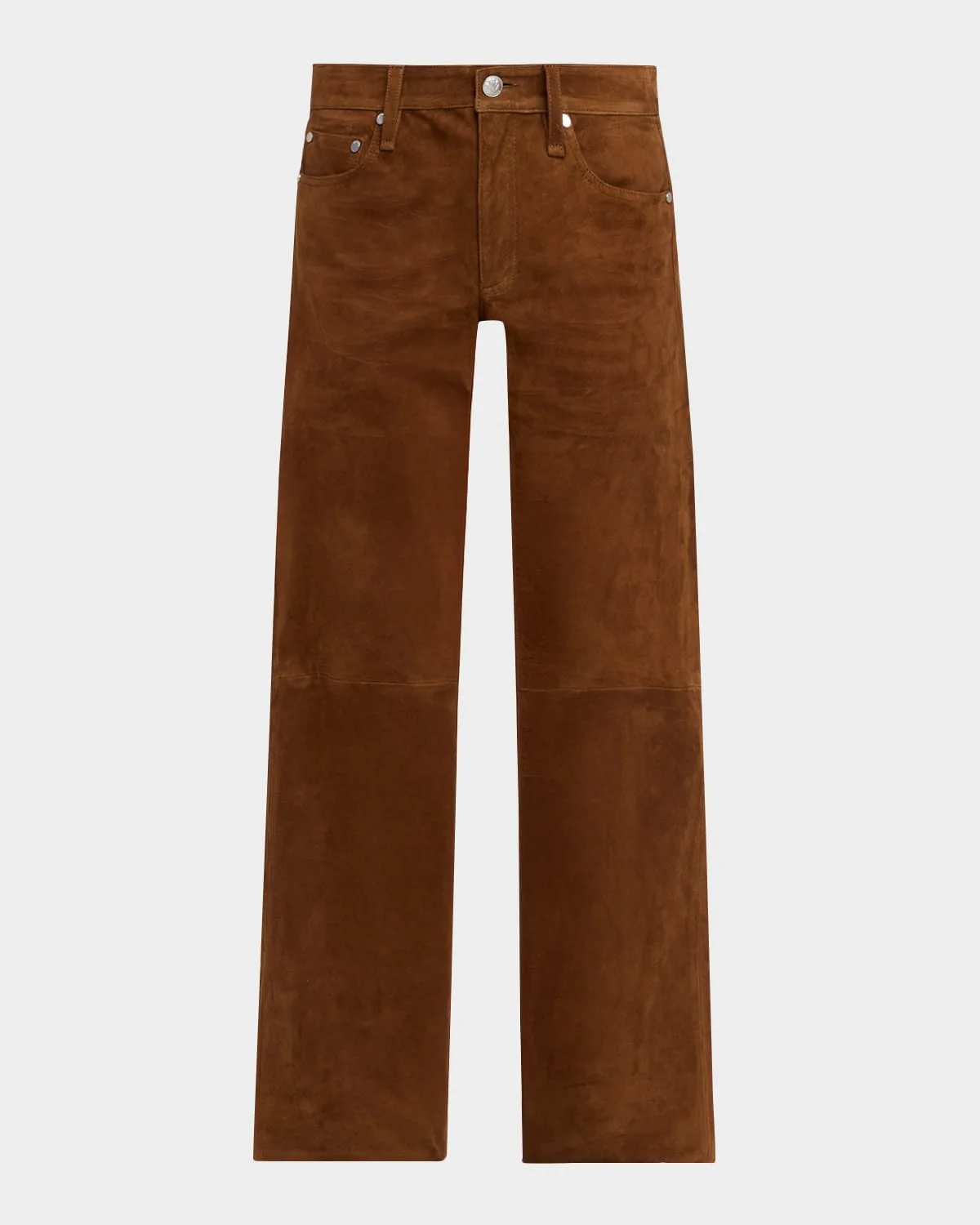 Saige Low-Rise Suede Pants - 1