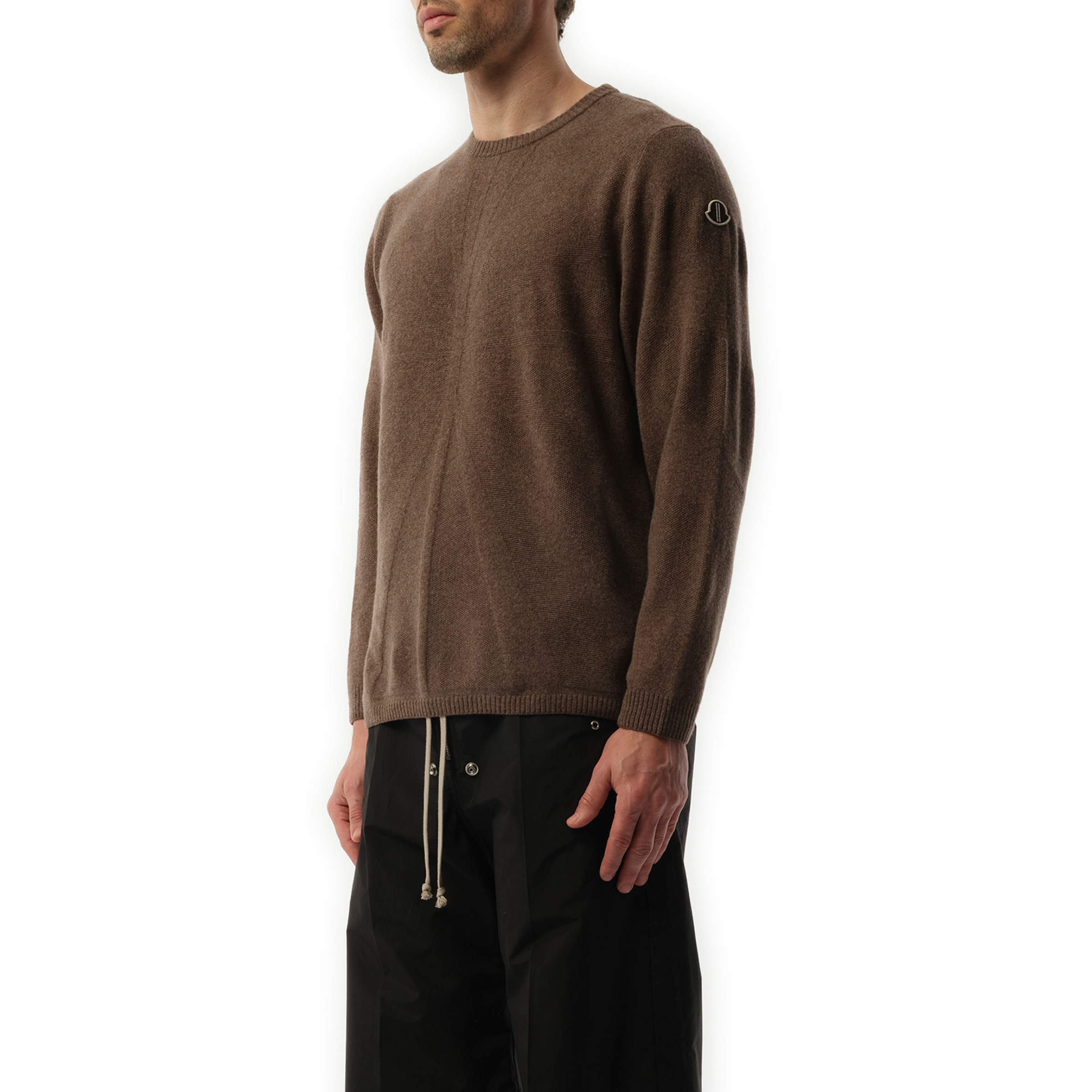 Rick Owens x Moncler Jumbo Round Neck Sweater in Dust - 5