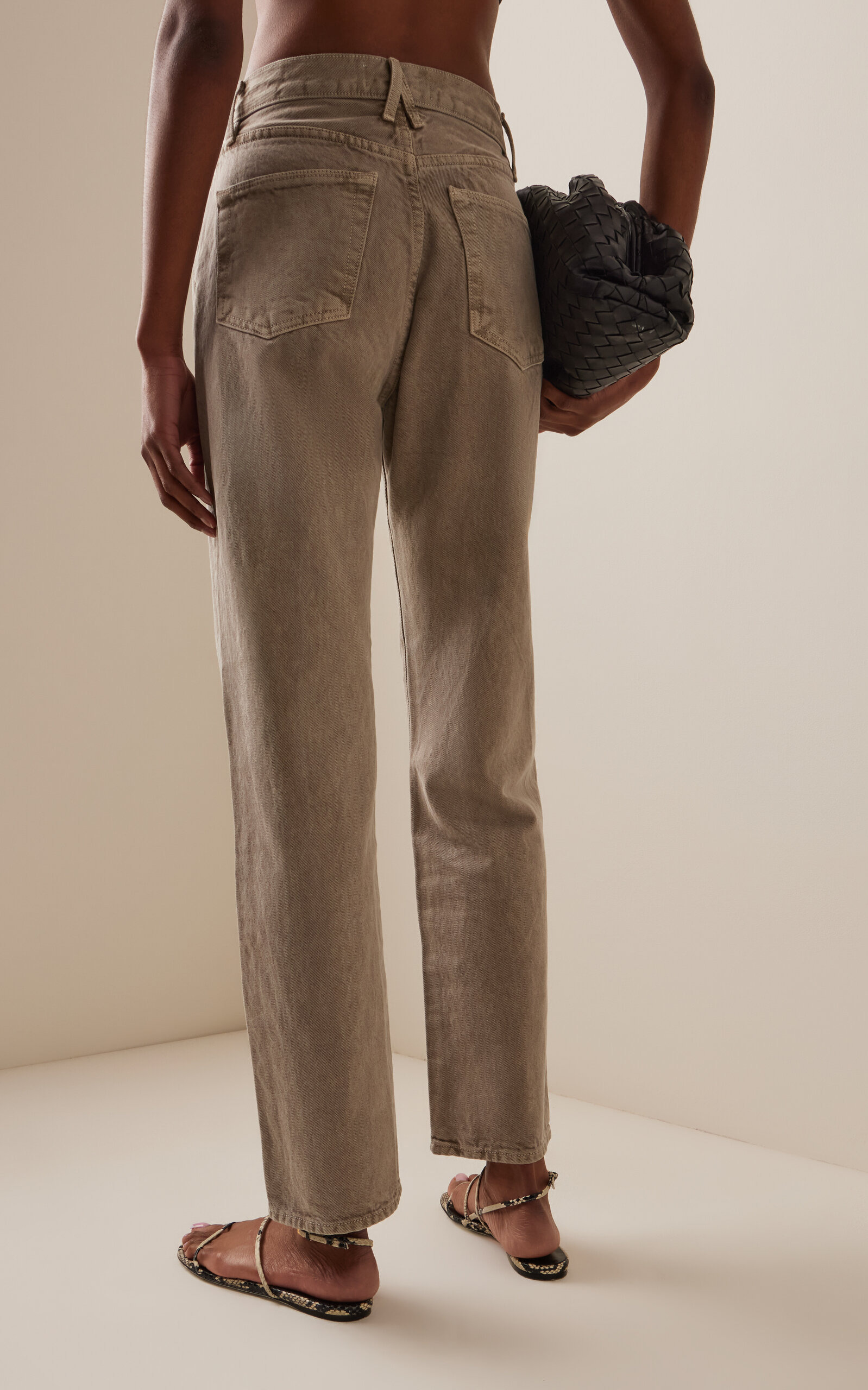 London Rigid High-Rise Straight-Leg Jeans brown - 4