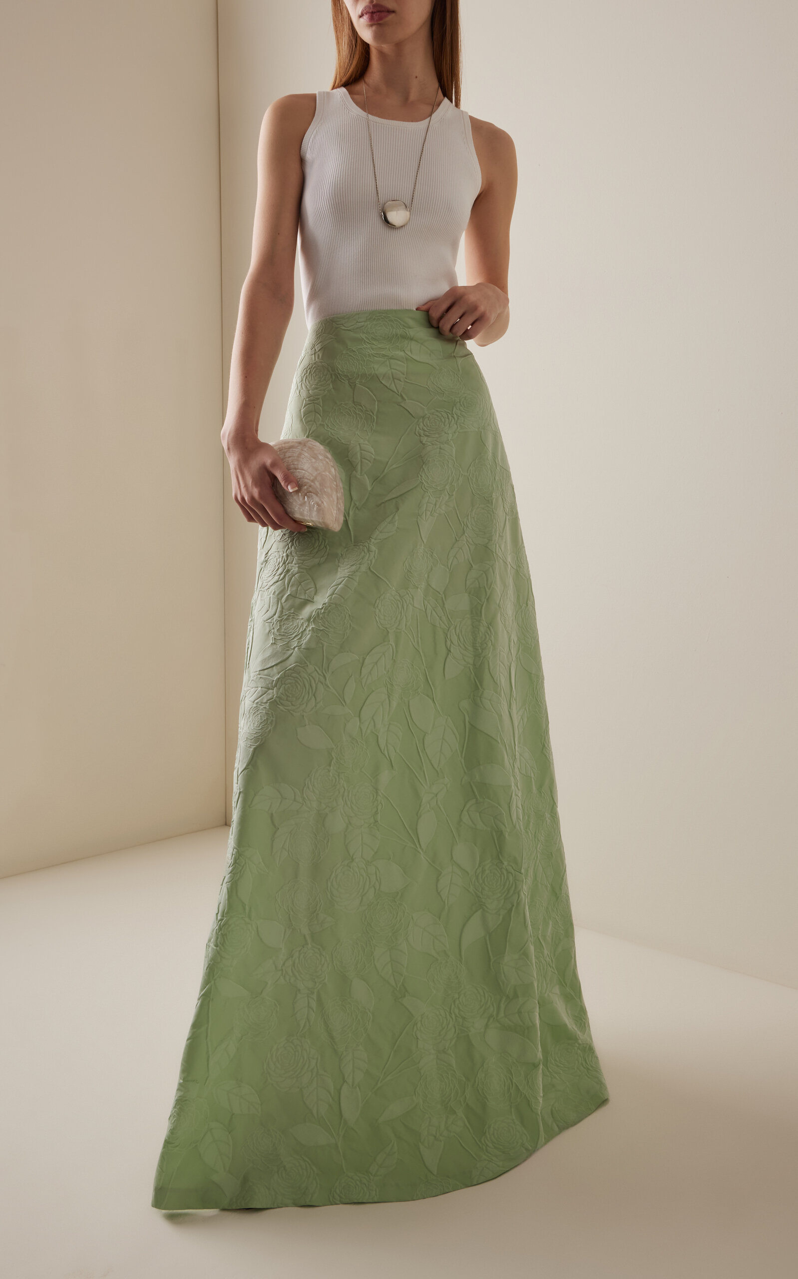 Caswell Jacquard Maxi Skirt green - 2