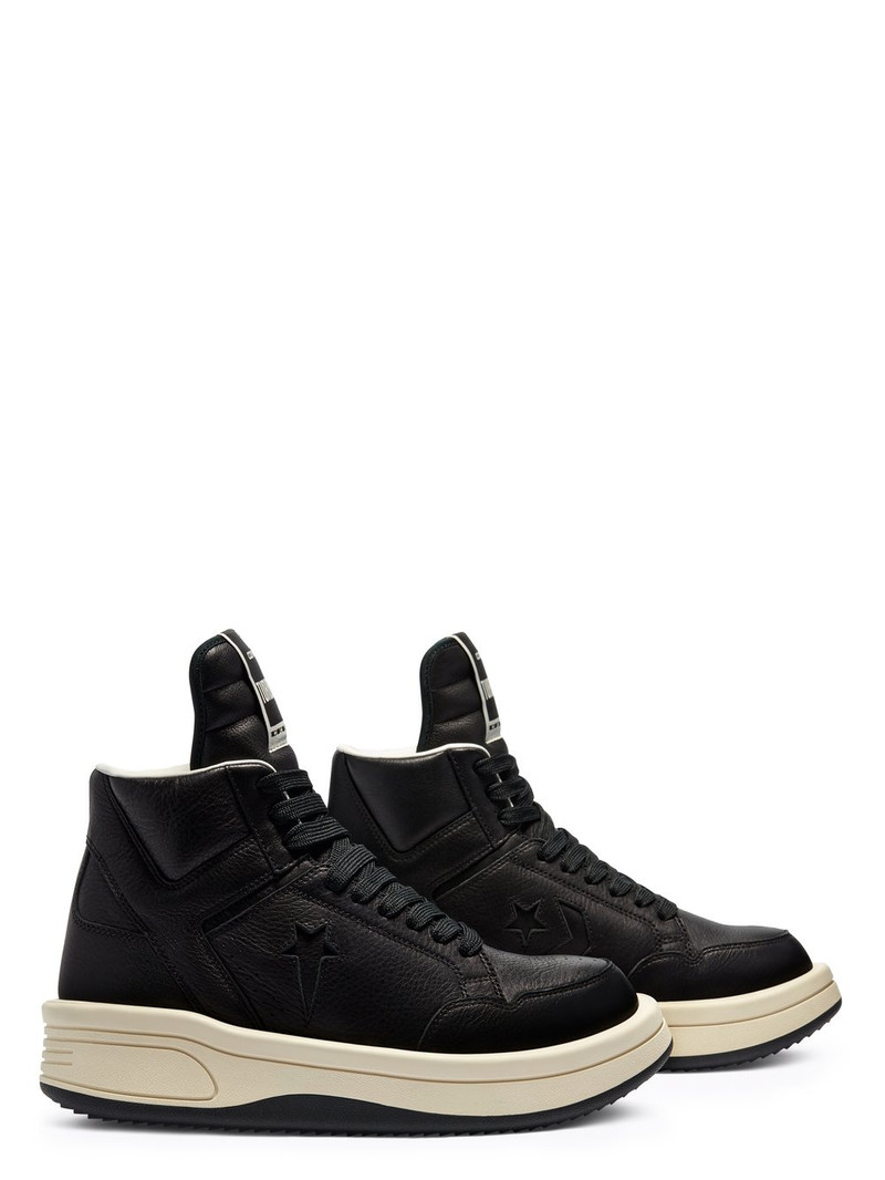 + Converse + DRKSHDW TURBOWPN textured-leather high-top sneakers 3