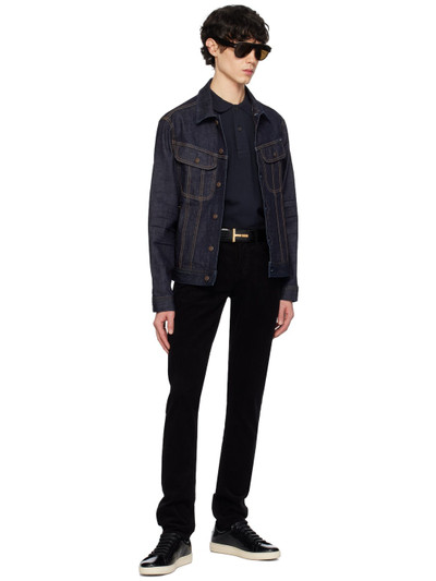 TOM FORD Navy Aged Icon Denim Jacket outlook