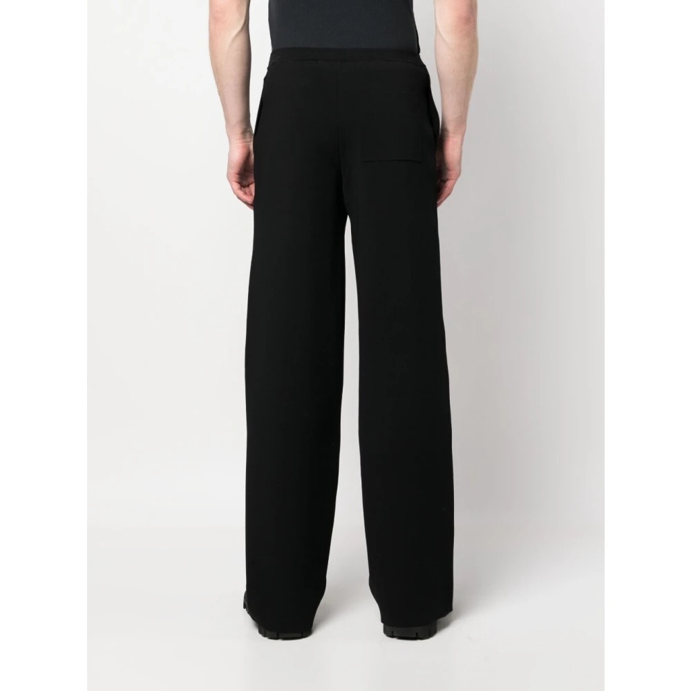 BLACK WIDE-LEG TROUSERS - 4