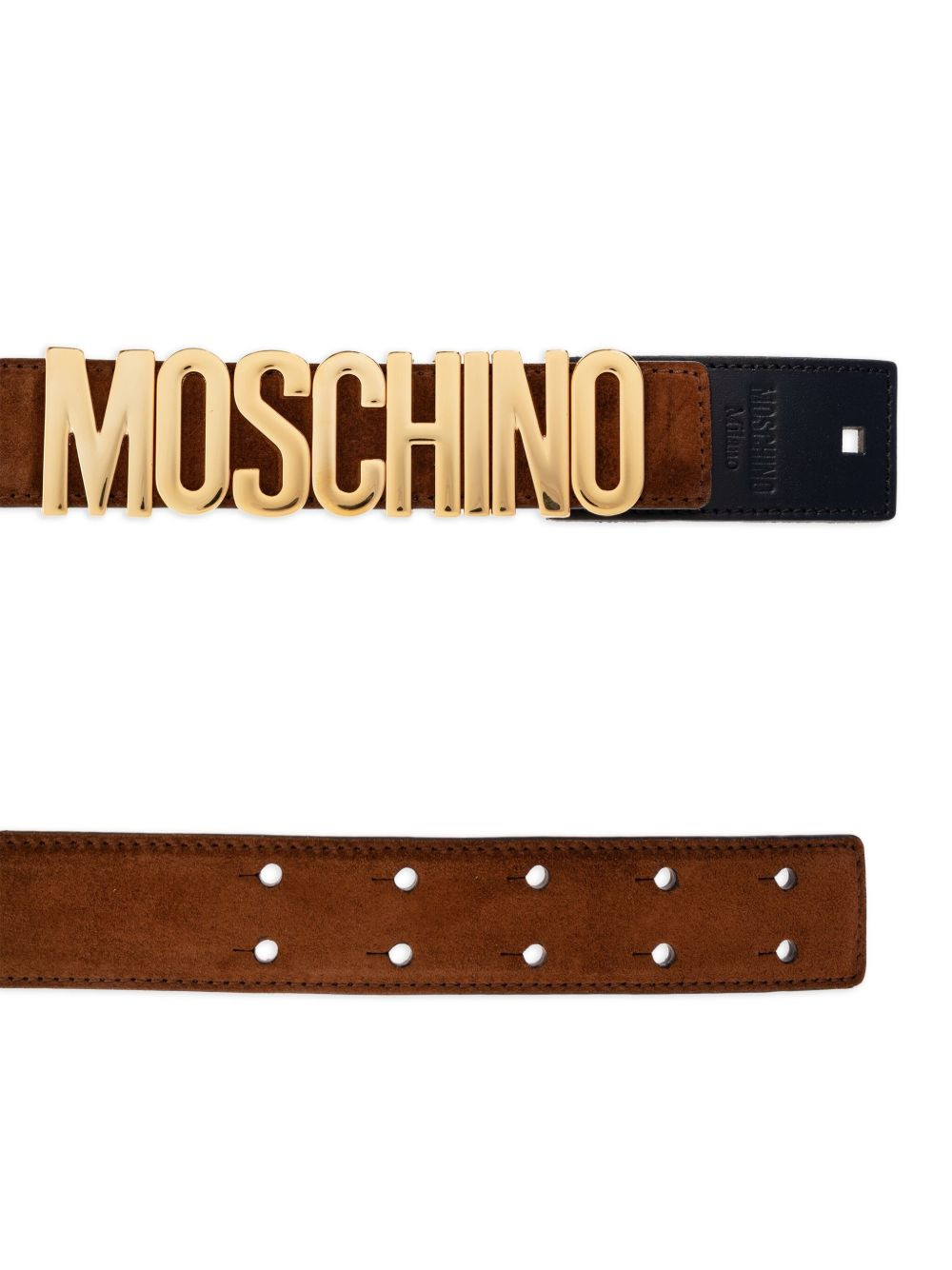 logo-plaque suede belt - 3
