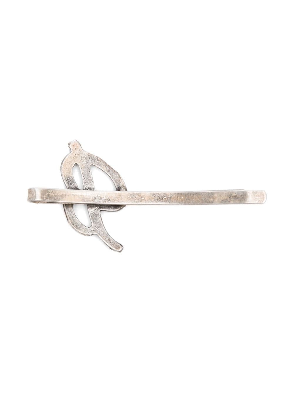 crystal-embellished logo hair clip - 2