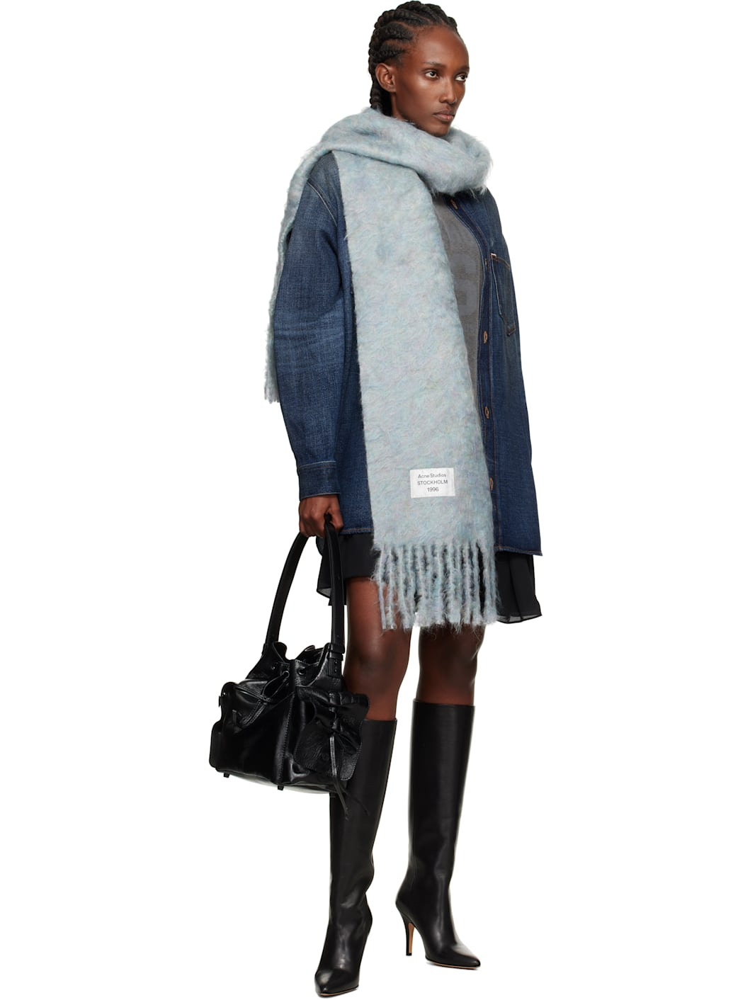 Blue Logo Wool Scarf - 2